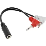 InLine Audio Plane adapteris ausinėms, 2x 3,5 mm M &rarr; 1x 3,5 mm F, 0,15 m