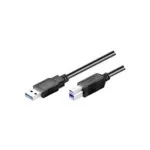 Wentronic Goobay USB 3.0 SuperSpeed laidas, juodas, 3 m &ndash; USB 3.0 ki&scaron;tukas (A tipo) > USB 3.0 ki&scaron;tukas (B tipo) (93654)