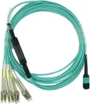 Skaidulinis optinis kabelis BlueOptics HE67908QPH-JB003M-BO MTP 4x LC OM4 3 m Žalias