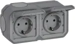 Legrand Plexo NEW APWG Schuko 069742L 2-jų lizdų ki&scaron;tukinis lizdas, pilkas, IP44