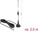 Delock 89613 GSM/UMTS/LTE lauko antena, SMA ki&scaron;tukas, 2 dBi, daugiakryptė, 2,5 m kabelis, juoda