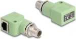 Delock 60683 M12 X-coded 8-pin ki&scaron;tukas &ndash; RJ45 lizdas adapteris, Cat.5e, 90&deg; kampu, žalias