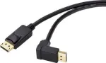 Renkforce DisplayPort jungiamasis laidas 0,50 m SP-9163724, auksuoti kontakto ki&scaron;tukai, juodas [1x DisplayPort ki&scaron;tukas - 1x DisplayPort ki&scaron;tukas] (SP-9163724)
