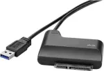 Renkforce 1490972 kietojo disko adapteris, USB 3.0 A ki&scaron;tukas&ndash;SATA kombinuota jungtis 7+15 kontaktų, 0,3 m, juodos spalvos