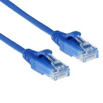 ACT Blue 0,5 m LSZH U/UTP CAT6 plonas laidas duomenų centrui, su apsauginiais gaubteliais ir RJ45 jungtimis