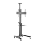 Grindinis TV stovas Gembird TVS-70T-02, 37&ndash;70 colių, 70 kg, VESA 200x200&ndash;600x400, pakreipimas &plusmn;5&deg;/&minus;12&deg;, auk&scaron;čio reguliavimas, ratukai, kabelių valdymas