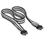 Corsair Premium Sleeved 12V-2x6 į 12V-2x6 laidas, universalus - juodas/baltas