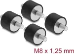 Delock Vibracijos slopintuvas M8 x 1,25 mm D 30 x A 20 mm su 2 i&scaron;oriniais sriegiais, 4 vnt., juodas (60816)