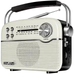 SVEN SRP-500 ne&scaron;iojamas Bluetooth garsiakalbis, baltas (3W, FM/AM/SW radijas, USB, microSD, AUX, baterija)