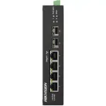 Hikvision Pro Series DS-3T0506HP-E/HS nevaldomas PoE komutatorius, 6 prievadai, 4 PoE, 60 W biudžetas
