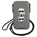 Karl Lagerfeld Ikonik Saffiano Hard Case, skirta Apple iPhone 12 / 12 Pro 6,1 inch, pilka