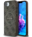 Guess 4G Ring Classic Logo MagSafe dėklas, skirtas Apple iPhone 16e (Ruda spalva)