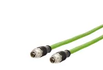METZ CONNECT M12 į RJ45 jungiamasis kabelis, Cat.5e, 2m, D-koduotas, PUR, žalias