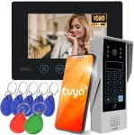 EURA VDP-90A3 DELTA+ Black 7 inch Full HD vaizdo domofonas, WiFi, 2 įėjimai, klaviatūra, artumo skaitytuvas, AHD, Tuya