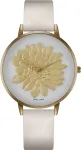 BELLEVUE Women's Watch B42-1 40mm Stainless Steel Quartz Analog White Dial Black Leather Strap