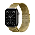 Crong Milano Steel &ndash; nerūdijančio plieno apyrankė Apple Watch 42/44/45/49 mm (auksinė)