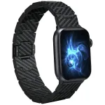 PITAKA Carbon Fiber Link Band Retro, skirtas Apple Watch 42/44/45/49mm, juoda/pilka