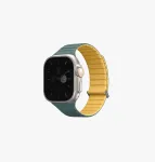 UNIQ Revix Evo Reversible Magnetic Silicone Strap for Apple Watch Series 1/2/3/4/5/6/7/8/9/SE/SE2/SE3/Ultra/Ultra2/Ultra3 42/44/45/49mm Viridian Green / Burnt Yellow
