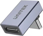 UNITEK USB-C į USB-C 90 laipsnių kampinis adapteris 40Gbps 240W Space Gray