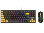 Tracer HORNET 87 žaidimų klaviatūra ir pelė, mechaninė, USB, QWERTY, juoda/geltona