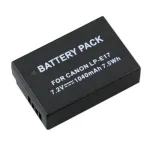 EXTRA DIGITAL Canon LP-E17 atsarginė baterija (be lusto, 7,2 V, 1300 mAh, ličio jonų, juoda)