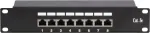 DSIT DS-10Patch5-8FTP 10 colių 8 prievadų FTP CAT 5e skirstymo panelė, 1U montavimui į stelažą, ekranuota RJ45, LSA+ IDC, juoda