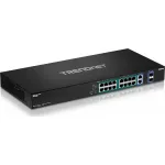 TRENDnet TPE-TG182F 18 prievadų Gigabit High Power PoE+ komutatorius, 16 PoE+ prievadų, 240W biudžetas, 2 uplink, montuojamas į rack