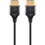 Goobay 75296 Slim greitasis HDMI kabelis su Ethernet, 4K@60Hz, HDMI 2.0, ki&scaron;tukas&ndash;ki&scaron;tukas, 5 m, juodas