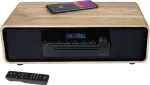 Thomson MIC300IBT 60W mikro hi-fi sistema su Bluetooth, CD, FM radiju, USB, Qi belaidžiu įkrovimu - juoda/mediena TH388657
