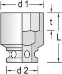 GEDORE 3/4 inch 30 mm &scaron;e&scaron;iabriaunis smūginis galvutės raktas, DIN 3129 6282550
