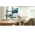 EXERTIS CONNECT darbastalio laikiklių rinkinys monitoriui ir ne&scaron;iojamajam kompiuteriui, 13-32 inch, plieninis, su stovo spaustuku ir kiaurymės tvirtinimu, judamosios svirtys, VESA 75/100 915170