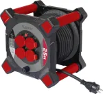 Sygonix SY-10236123 kabelio ritė 25 m, 4 lizdai Schuko, juoda