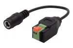 EXSYS DC lizdas 5,5x2,1 mm į 2 kontaktų gnybtų bloką adapterio kabelis su mygtuku, 15 cm EX-49141
