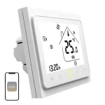MOES BHT-002 Wi-Fi LCD i&scaron;manusis vandens &scaron;ildymo termostatas, jutiklinis ekranas, programėlė ir balso valdymas, baltas