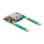 DeLOCK Mini PCIe I/O 1 x USB 2.0 Type-A moteri&scaron;ka pilno dydžio pusės dydžio