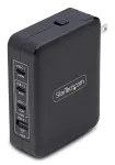 StarTech.com 140W USB-C sieninis įkroviklis, 3x USB-C/1x USB-A, PD 3.1 tarptautinis GaN maitinimo adapteris, skirtas MacBook/Dell XPS/Inspiron