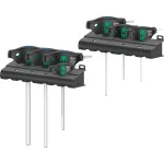 Wera 454/7 HF Set 1 skersinės rankenos atsuktuvai + stovas, 7 dalių (juodi/žali, su laikymo funkcija)