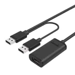 UNITEK Y-278 USB kabelis USB 2.0 10 m 2 x USB A USB A juodas
