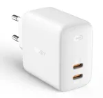 Sieninis įkroviklis Aukey PA-B4 2x USB White GaN &ndash; kompakti&scaron;kas USB maitinimo adapteris su dviem USB prievadais