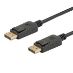DisplayPort kabelis SAVIO CL-136, DisplayPort ki&scaron;tukas&ndash;ki&scaron;tukas, 2 m, DP 1.2, auksuoti kontaktai, juodas