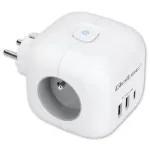 QOLTEC 52548 ilgintuvas su 3&times;AC lizdais ir USB prievadu