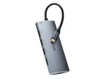 Equip 133482 USB-C 7 viename universalus adapteris, USB 3.2 Gen 1, HDMI 4K 30 Hz, 3x USB 3.0, SD/microSD, USB-C PD 100 W, aliuminio