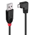 Lindy 1 m USB 2.0 kabelis &ndash; A tipo į Micro-B, 90 laipsnių kampinis