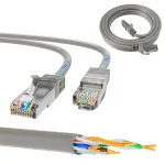 Tinklo kabelis Extralink LAN Patchcord Kat.5e RJ-45 U/UTP 0,5m pilkas