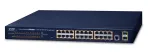 PLANET GS-4210-24P2S &ndash; valdomas PoE+ jungiklis, 24&times; Gigabit (PoE+) + 2&times; SFP