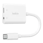 BELKIN NPA004BTWH USB-C adapteris su 3,5 mm garso lizdu ir įkrovimo prievadu baltas