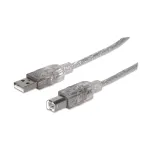 USB-A į USB-B laidas Manhattan 345408 5 m Vyri&scaron;kas-Vyri&scaron;kas Sidabrinis