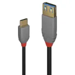 Lindy 0.15 m USB 3.2 Type C į A adapterio kabelis, 10 Gbps, Anthra Line