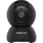 Foscam X5-B IP stebėjimo kamera, patalpoms, 5 MP 2592x1944, Wi-Fi ir LAN, pasukama / pakreipiama, 8 m naktinis matymas, asmenų aptikimas, 6x skaitmeninis priartinimas, juoda