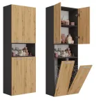 Grafito ir ąžuolo spalvų vonios spintelė Top E Shop NEL 2K DK ANT/ART KP